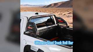 Universal Matte Black Steel Pickup Truck Roll Bar Upgrade